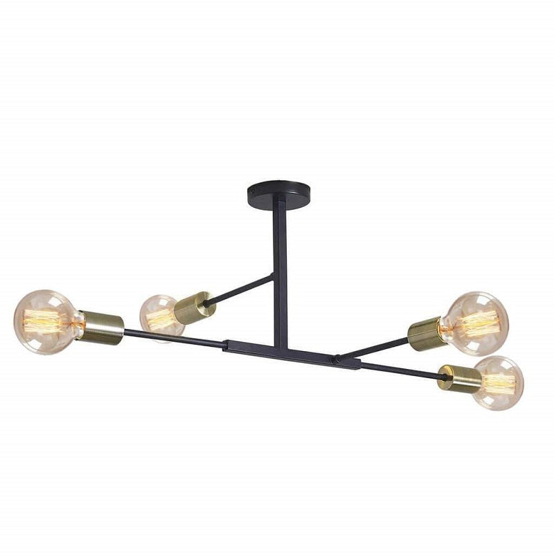 Kenzie Black Brass Industrial Ceiling Light - Lighting.co.za