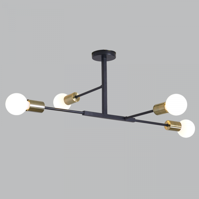 Kenzie Black Brass Industrial Ceiling Light - Lighting.co.za