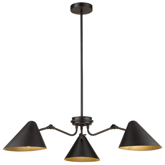 Phia 3 Light Black Pendant Light - Lighting.co.za
