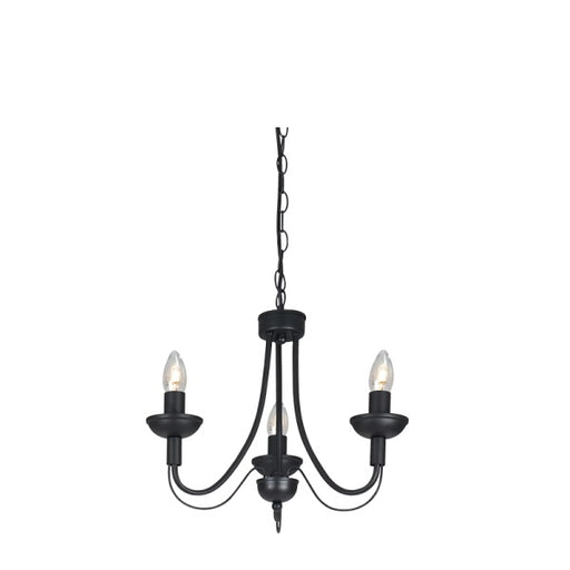 Tilly Plain Black 3 | 5 Light Chandelier - Lighting.co.za