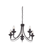Tilly Plain Black 3 | 5 Light Chandelier - Lighting.co.za