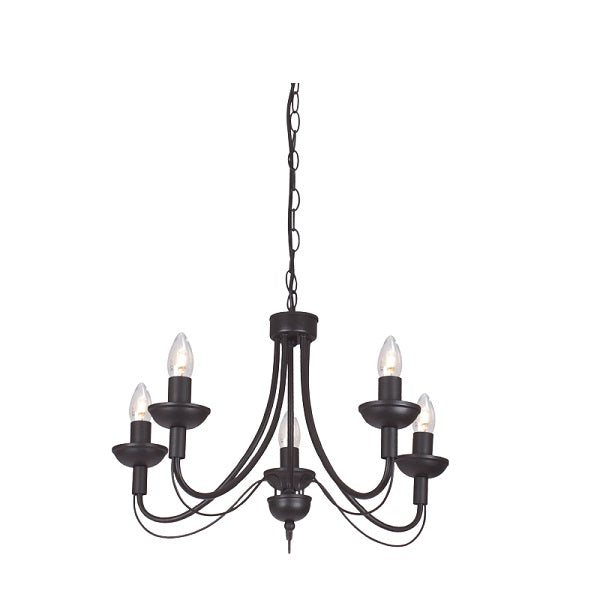 Tilly Plain Black 3 | 5 Light Chandelier - Lighting.co.za
