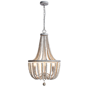 Margo Metal And White Wash Bead 1 | 3 Light Chandelier - Lighting.co.za