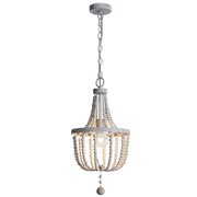 Margo Metal And White Wash Bead 1 | 3 Light Chandelier - Lighting.co.za
