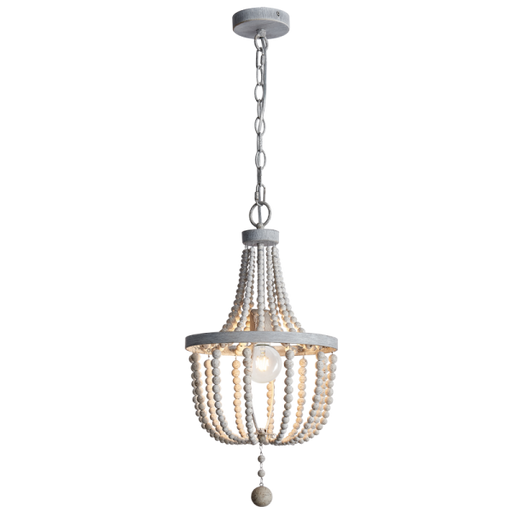 Margo Metal And White Wash Bead 1 | 3 Light Chandelier - Lighting.co.za