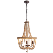 Maya Natural Wooden Bead Chandelier - Lighting.co.za