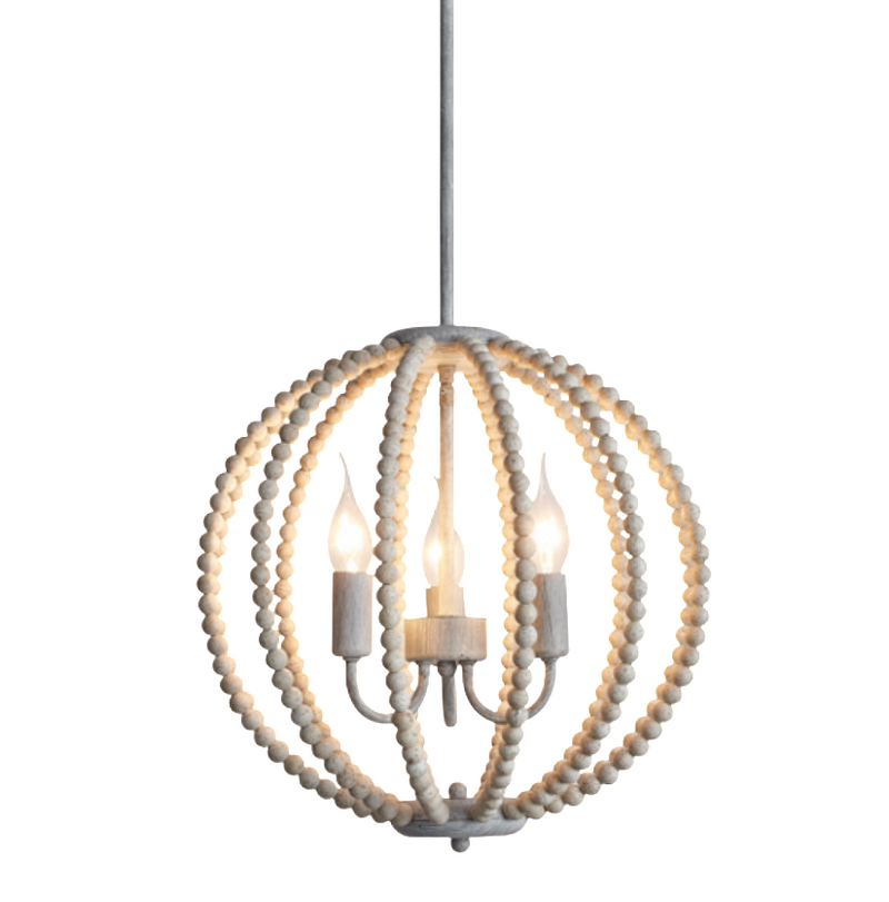 Mika Orb Wooden Bead Chandelier - Lighting.co.za