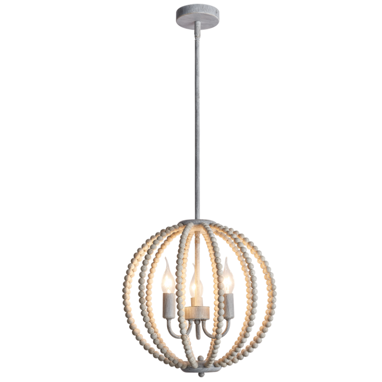 Mika Orb Wooden Bead Chandelier - Lighting.co.za