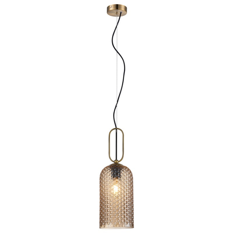 Cypress Clear | Amber | Smoke Textured Glass Pendant Light - Lighting.co.za