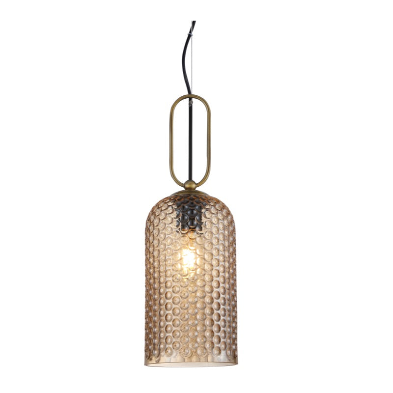 Cypress Clear | Amber | Smoke Textured Glass Pendant Light - Lighting.co.za