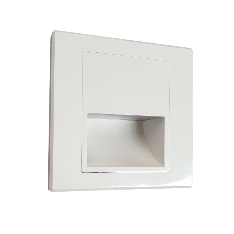 Capla White Square Indoor 1.5 Watt LED Step Light - Lighting.co.za
