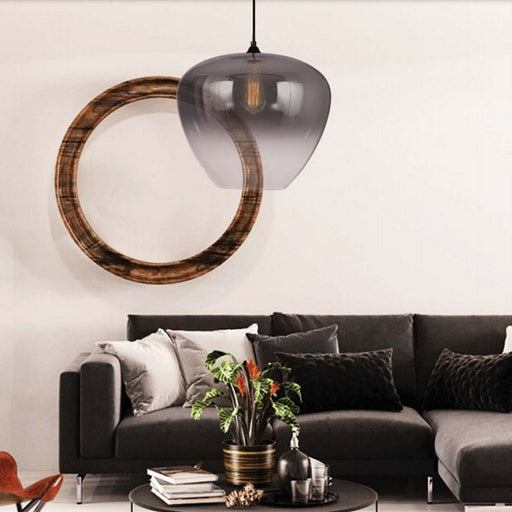 Mallorca Large Smoke Clear Ombre Glass Pendant Light - Lighting.co.za