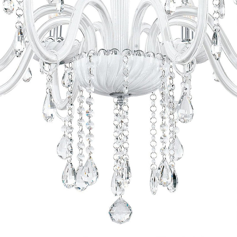 Carpento 3 | 5 | 8 Light White and Crystal Glass Chandelier - Lighting.co.za
