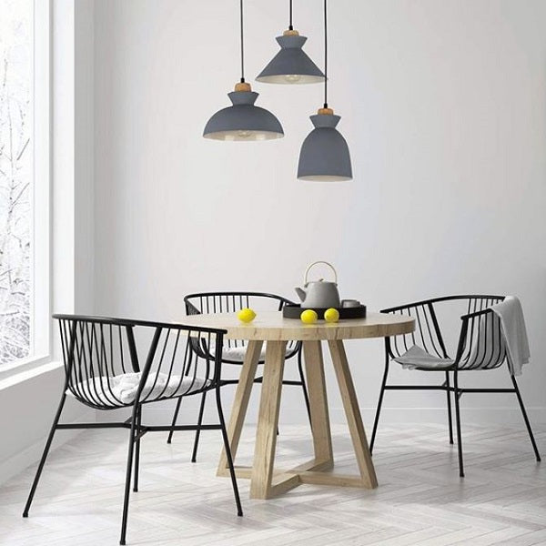 Charlotte Nordic Wood And Steel 250 Pendant Light - Lighting.co.za