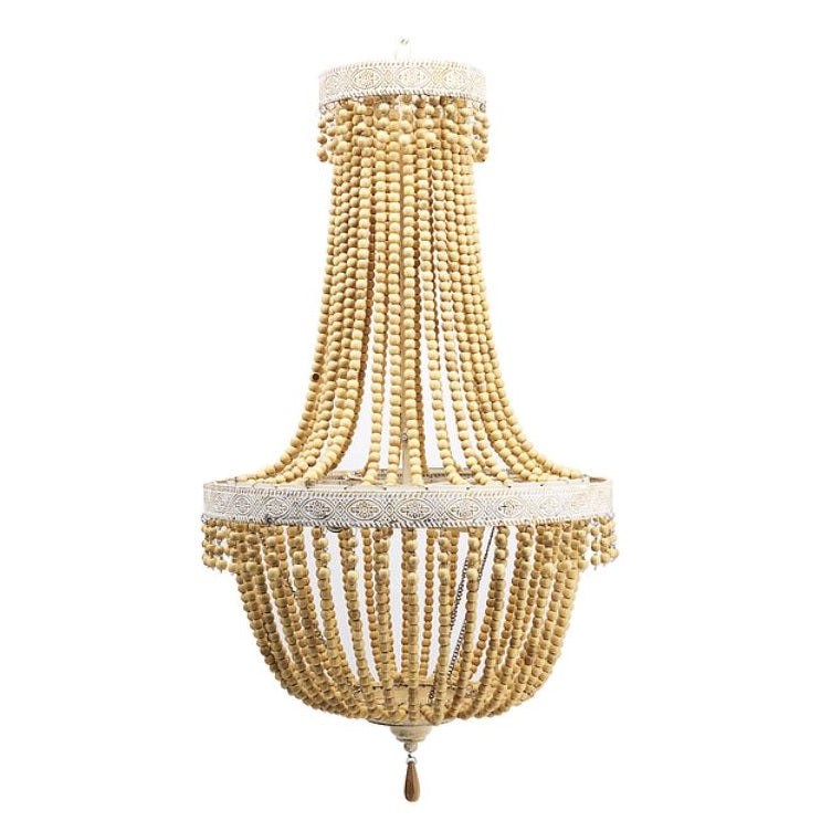 Chelsea Large Wooden Beaded Chandelier - Lighting.co.za
