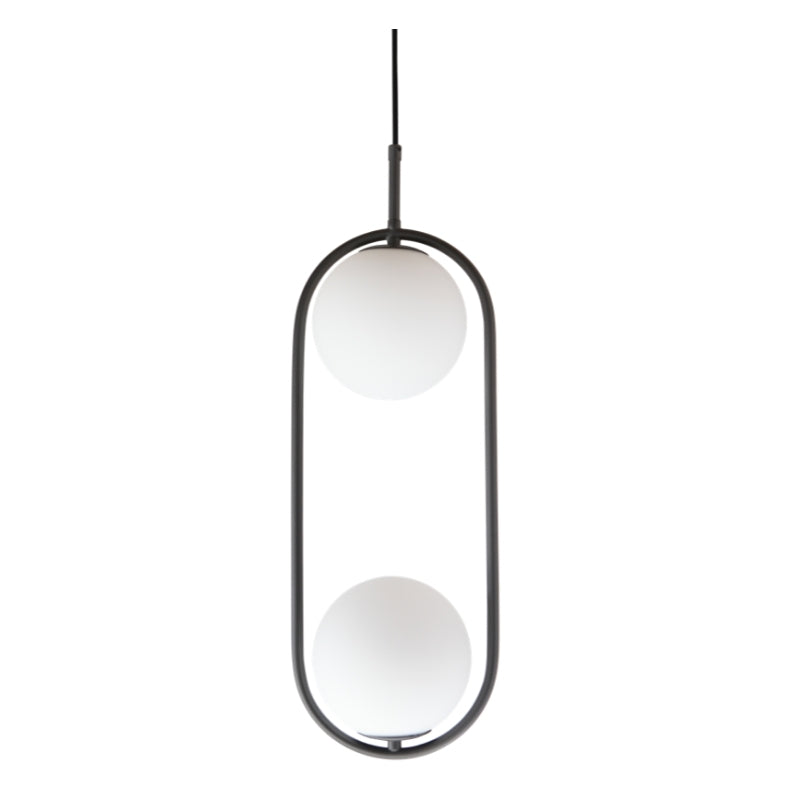 Chic Double Glass Dome Black or Antique Brass Pendant Light - Lighting.co.za