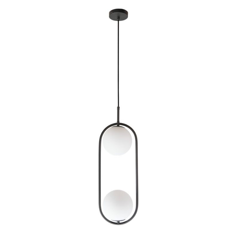 Chic Double Glass Dome Black or Antique Brass Pendant Light - Lighting.co.za