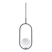 Chic Graphite Black or Antique Brass Single Glass Dome Pendant Light 2 Sizes - Lighting.co.za