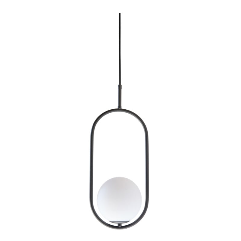 Chic Graphite Black or Antique Brass Single Glass Dome Pendant Light 2 Sizes - Lighting.co.za