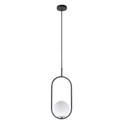 Chic Graphite Black or Antique Brass Single Glass Dome Pendant Light 2 Sizes - Lighting.co.za