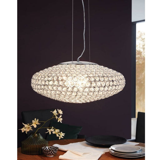 Clemente Chrome And Clear Glass Pendant Light In 2 Sizes - Lighting.co.za