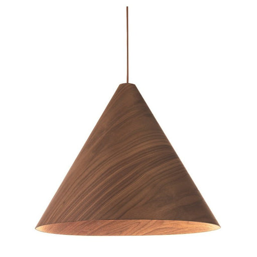 Conica Funnel Oak or Walnut Veneer Pendant Light 2 Sizes - Hanging Lights - Lighting.co.za