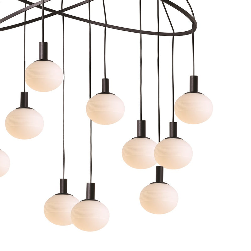 Cosmo Black And White Glass 6 | 9 | 12 Light Chandelier - Lighting.co.za