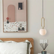 Croquet Brass And Opal White Glass Pendant Light In 3 Sizes - Lighting.co.za