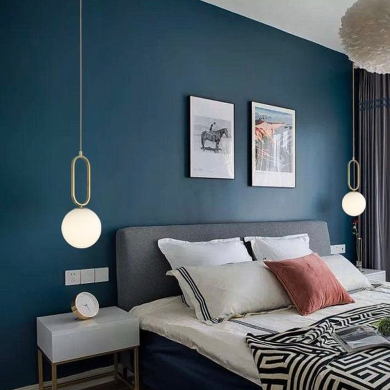 Croquet Brass And Opal White Glass Pendant Light In 3 Sizes - Lighting.co.za