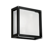 Cube Black or White and Frosted Glass Outdoor Wall Light - Lighting.co.za