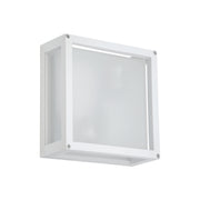 Cube Black or White and Frosted Glass Outdoor Wall Light - Lighting.co.za