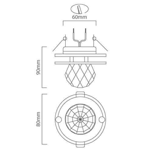Silo Chrome and Crystal Glass Ball Downlight - Lighting.co.za
