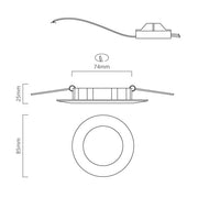 Panel 3 Watt LED IP44 90mm Non Dim Downlight - Lighting.co.za