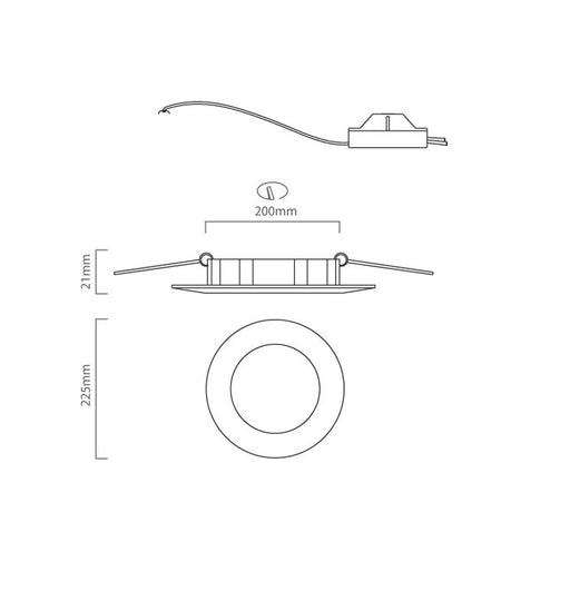 Fixed Cool White LED 18W 225mm Downlight - Lighting.co.za