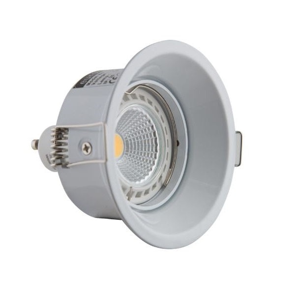 White or Satin Chrome Anti-Glare GU10 Fixed Recessed Downlight - Lighting.co.za