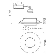 Virta Round White Bathroom Downlight - Lighting.co.za