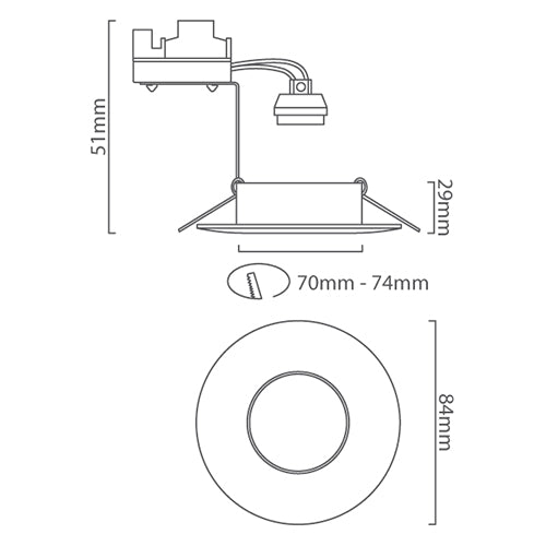 Virta Round White Bathroom Downlight - Lighting.co.za