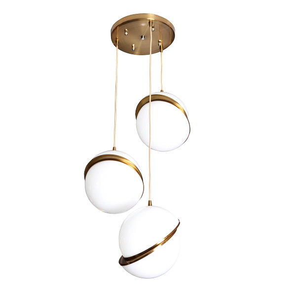 Perfect Pair Gold And White Acrylic S | M | L And 3 Light Cluster Pendant Light - Lighting.co.za