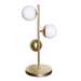 Cosmo 3 Light Satin Gold And White Glass Step Table Lamp - Lighting.co.za