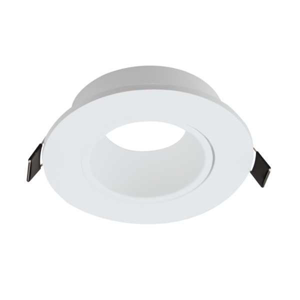 Delia Round Straight White | Black Anti Glare GU10 Recessed 90mm Downlight - Lighting.co.za