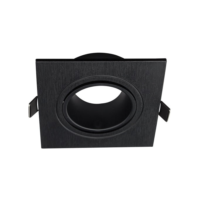 Nina Square Black | White Straight Anti Glare GU10 Recessed 93mm Down Light - Lighting.co.za