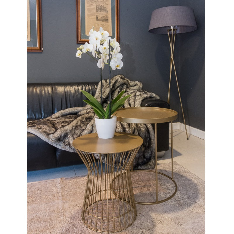 Alena Gold or Copper Drum Metal Side Table - Lighting.co.za