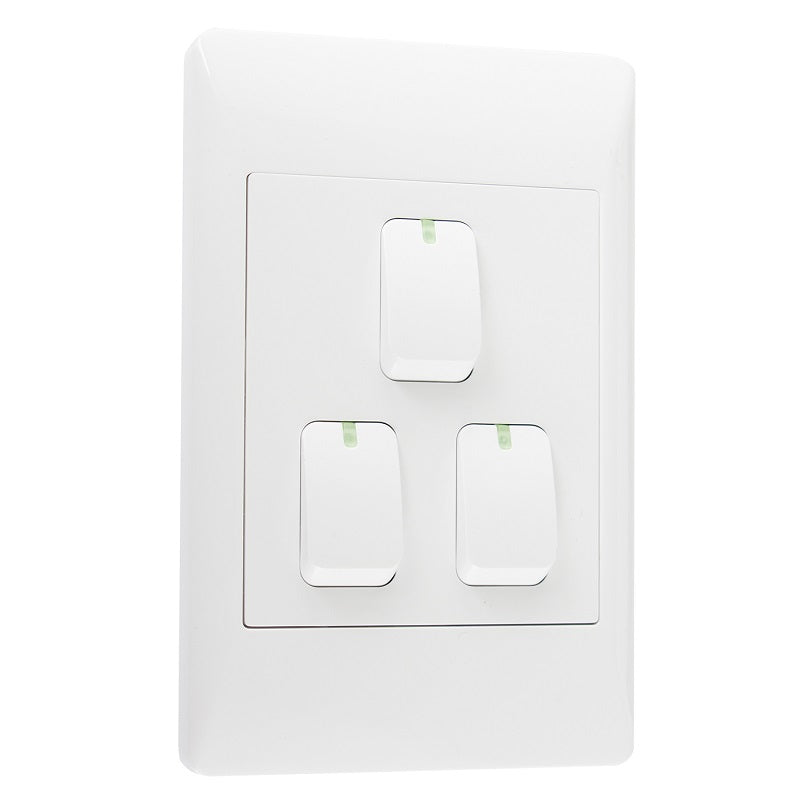 Look White 3 Lever 1 Way Light Switch - Lighting.co.za