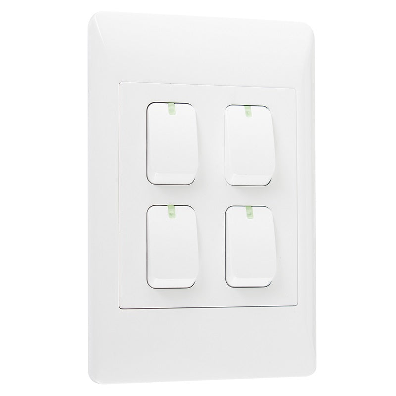 Look White 4 Lever 2 Way Light Switch - Lighting.co.za