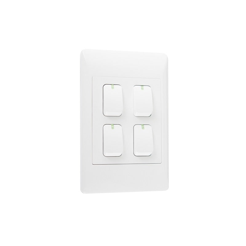 Look White 4 Lever 1 Way Light Switch - Lighting.co.za