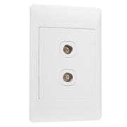 Look White Double TV Socket 2x4 Switch Plate - Lighting.co.za