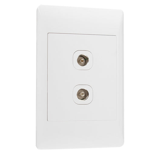 Look White Double TV Socket 2x4 Switch Plate - Lighting.co.za