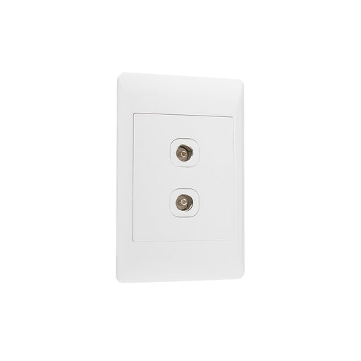 Look White Double TV Socket 2x4 Switch Plate - Lighting.co.za