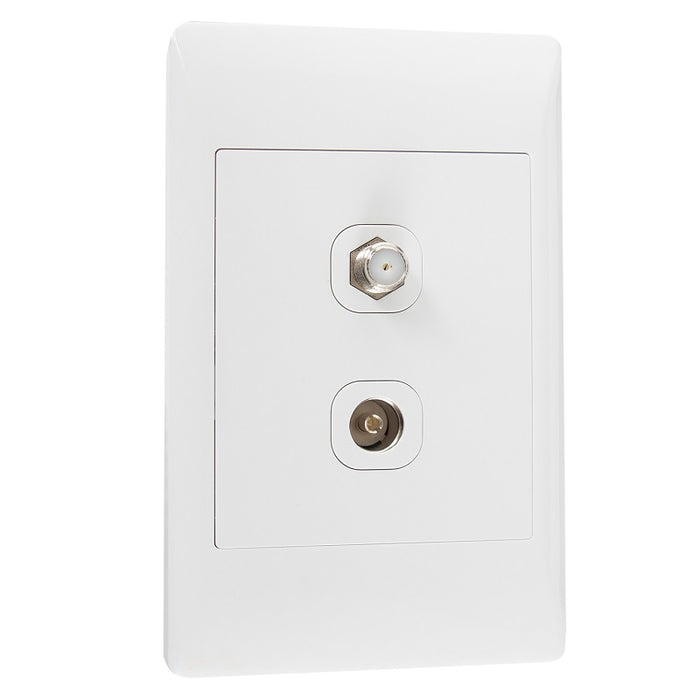 Look White TV and Satellite Socket 2x4 Switch Plate - Lighting.co.za