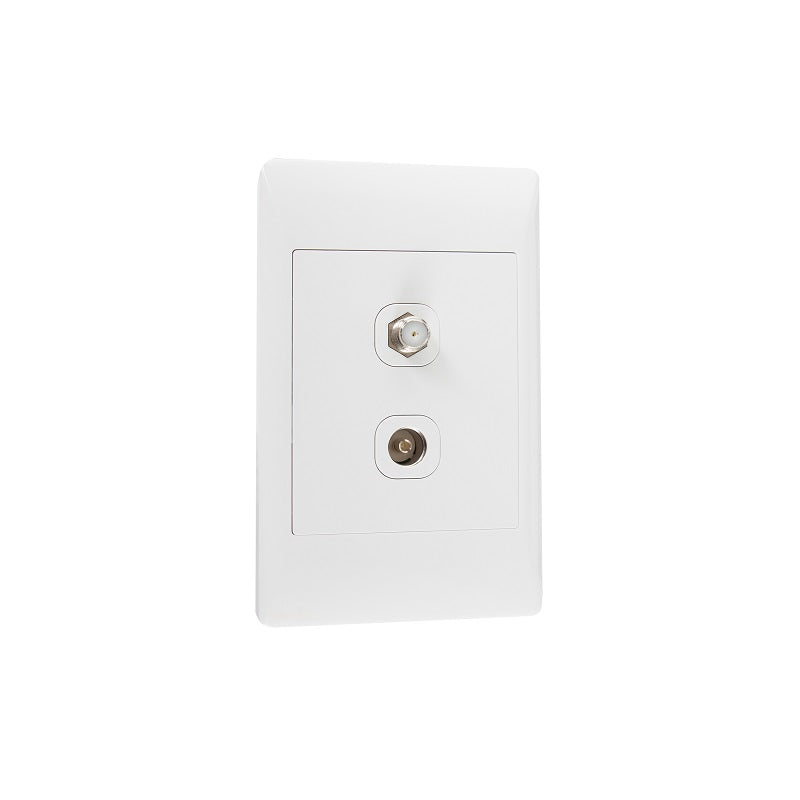 Look White TV and Satellite Socket 2x4 Switch Plate - Lighting.co.za